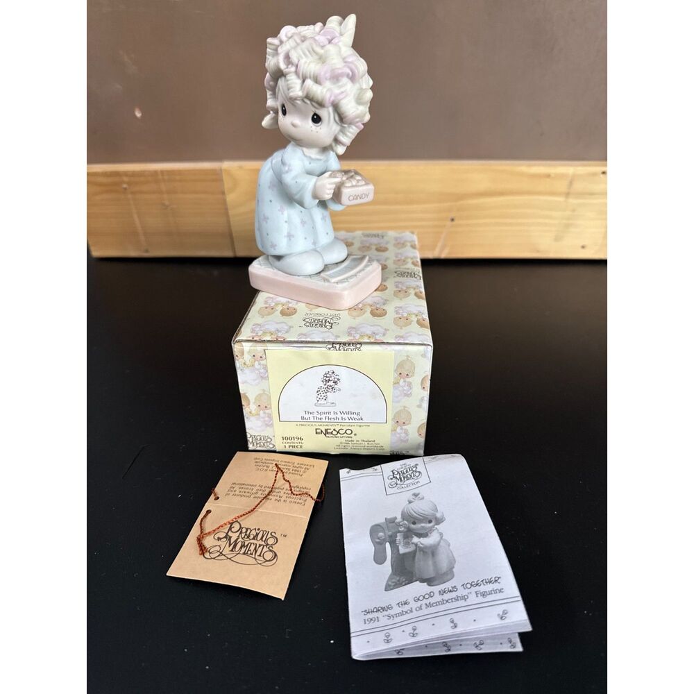 1986 Precious Moments "The Spirit Is Willing But The Flesh Is Weak" Figurine
